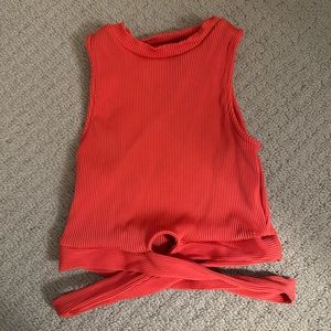 Bershka orange crop top XS